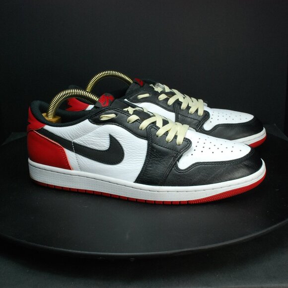 Nike Air Jordan 1 Low Retro OG Black Toe Mens - Picture 1 of 9